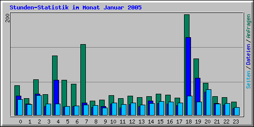 Stunden-Statistik im Monat Januar 2005