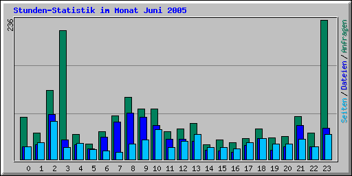 Stunden-Statistik im Monat Juni 2005